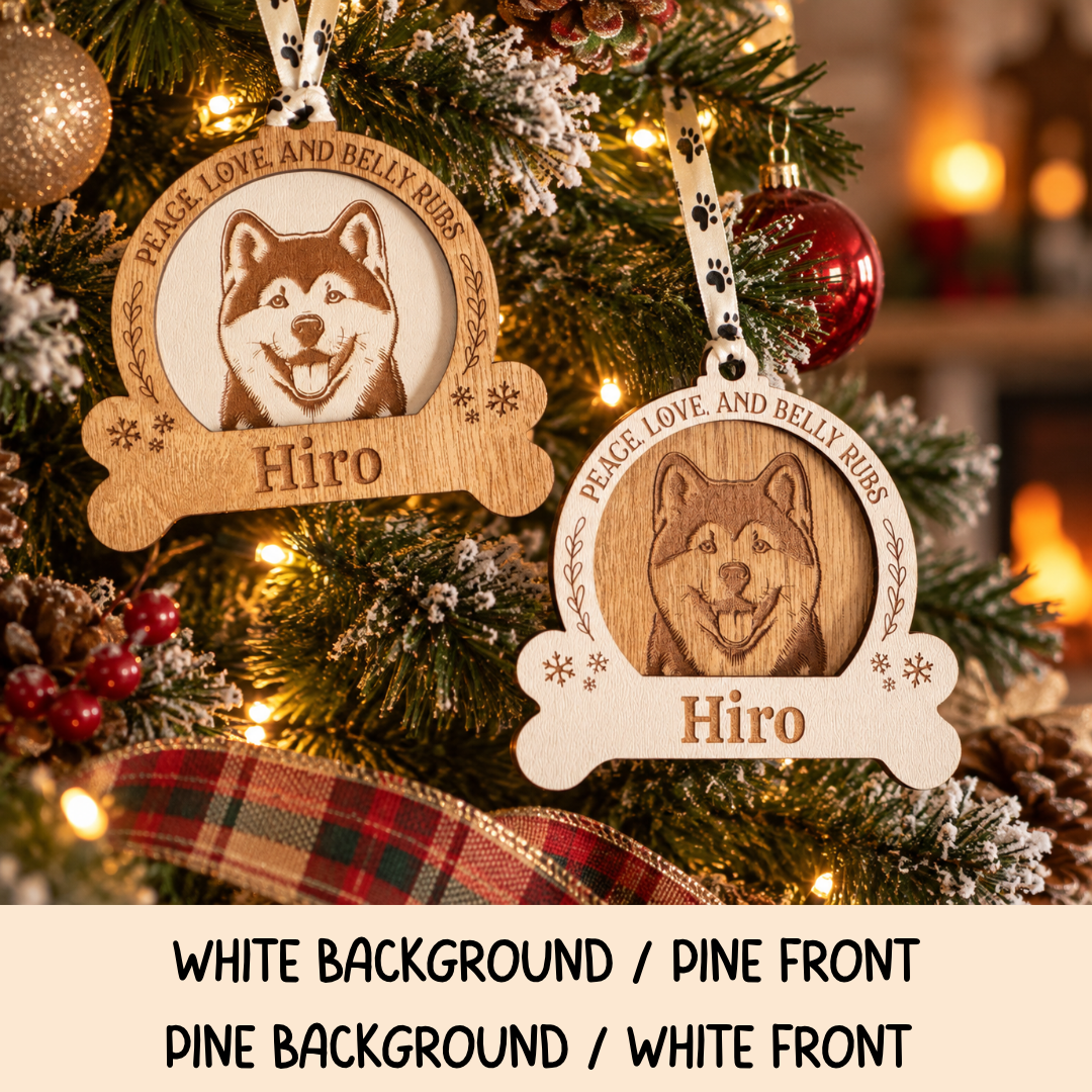 Personalised Cat Christmas Decorations | Wooden Cat Baubles