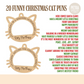 Personalised Cat Christmas Decorations | Wooden Cat Baubles