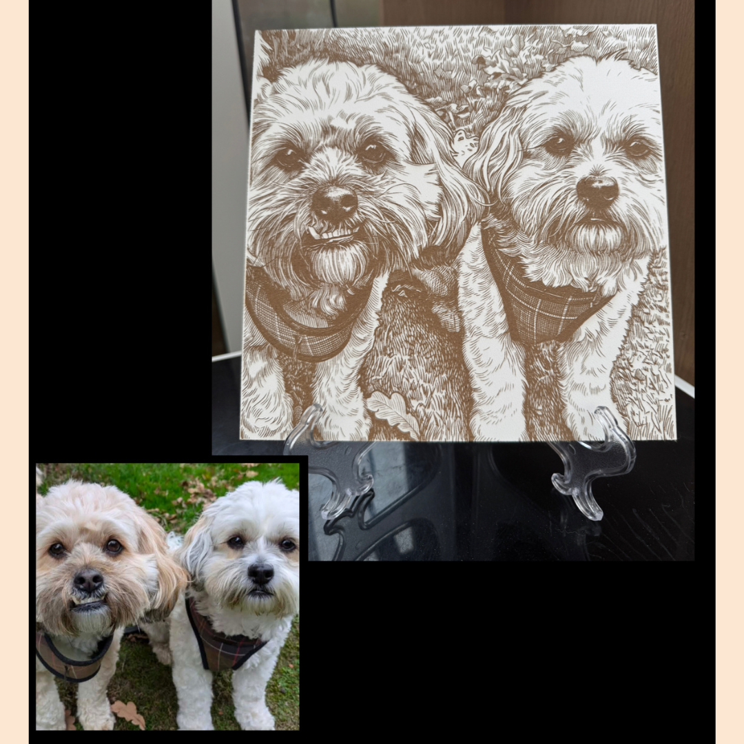 Personalised Engraved Wooden Pet Portrait