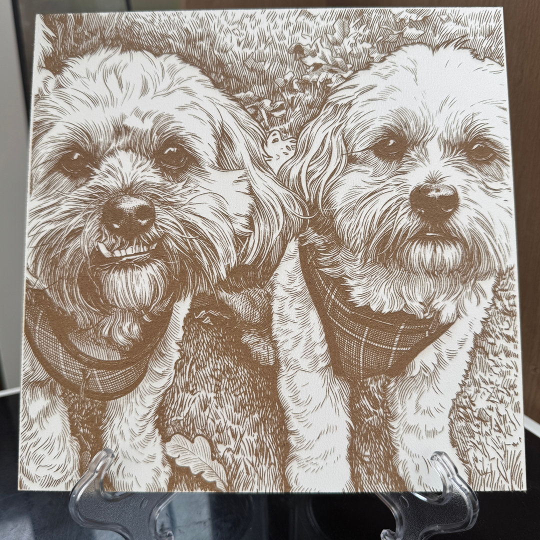 Personalised Engraved Wooden Pet Portrait